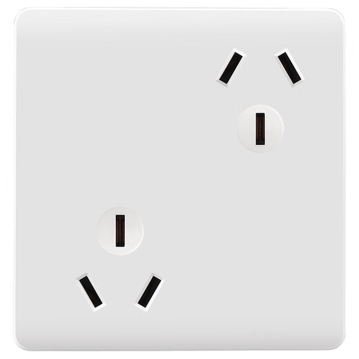 白色六孔插座86型错位暗装6孔三三插双10A面板两个六眼3斜三孔口