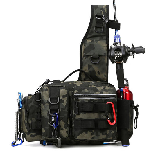 
Multifunctional Luer breast bag large waist bag tactical crossbody fishing fishing bag pole bag outdoor backpack black scorpion CP color
