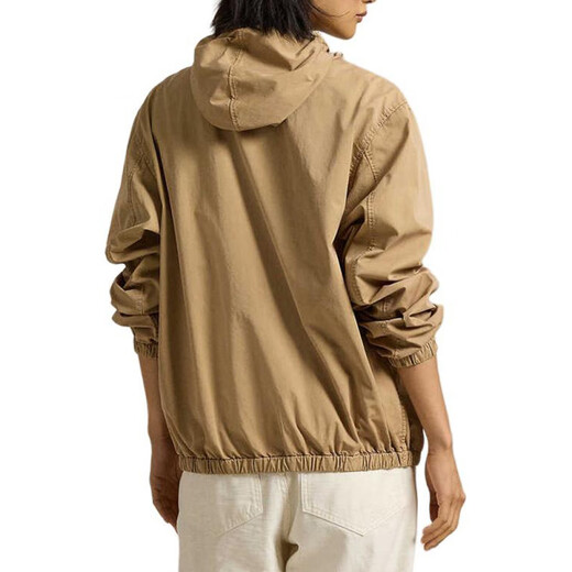 
Ralph Lauren SS25 solid color pony logo loose hooded jacket jacket for women brown yellow brown yellow XS
