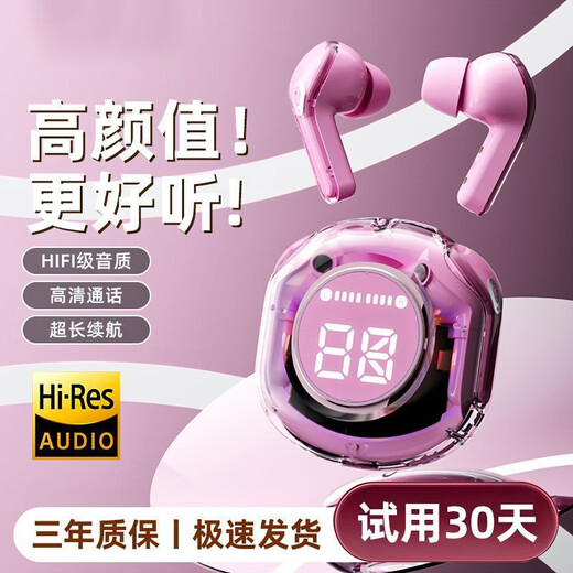 Stimme von Berlin transparenter Digitalanzeige drahtlose Bluetooth-Kopfhörer In-Ear Sport End-Battery-Geräusch-Stornierung Musik Bluetooth Kopfhörer Frauen Gletscherblau [30 Tage Probe kostenlos]