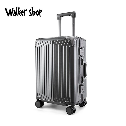 Walker Shop suitcase aluminum alloy trolley travel code box universal wheel suitcase anti-fall large capacity lightweight silent box dark gray 24 inches