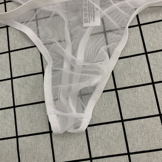 Männertangs sind transparent eng und sexy atmungsaktives Mesh -Eisseide -Unterwäsche für Männer. Herren-T-Shorts sind niedrig. Weiß M 80-110Jin [Jin ist 0,5 kg]