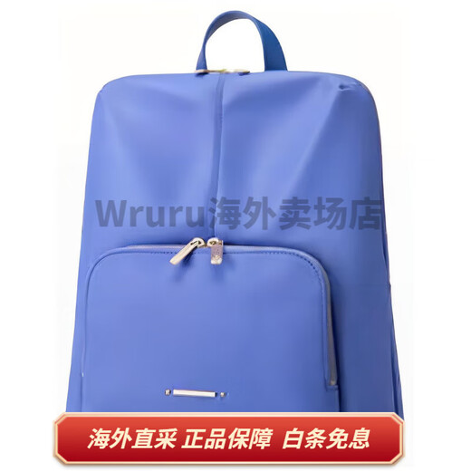 新秀丽（Samsonite）DEVLINE 时尚休闲通勤 织物拼聚氨酯 双肩包 中号 女款 蓝色 基础装(包+吊牌)