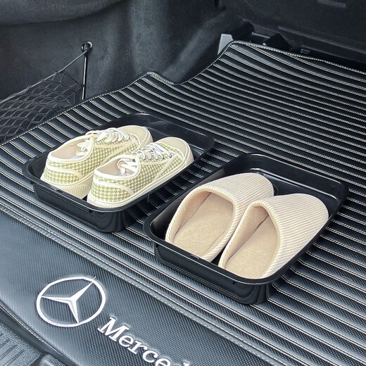 Fantasy Japan SANADA women's car-specific shoe box car trunk shoe storage box plastic black one pack