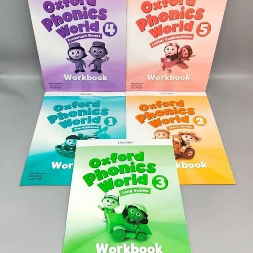新版oxford phonics world 12345级别 牛津自然拼读 拼读世界 全套1-5级学 1级学生书练习册/共2本 5级学生书练习册/共2本