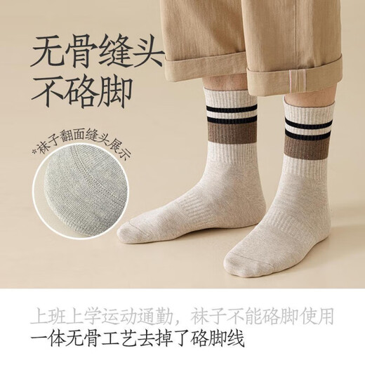 UNIQLO Offizielle Website gleiche Frühlings- und Herbst-Mittelrohrsocken rein. Baumwollgarn knochenlosen langen Röhrchen Uniqlo 9898-15 Schwarz - Dunkelgrau - Hellgrau - 6 Paare One Size 38-44 Knochenlosen Anti -Pill/Sport und Geruchssicher