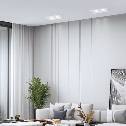 OPPLE LED spotlight grid embedded grille spotlight double-head spotlight Lingzhong III tablet-double head 6W white light 5700K-24