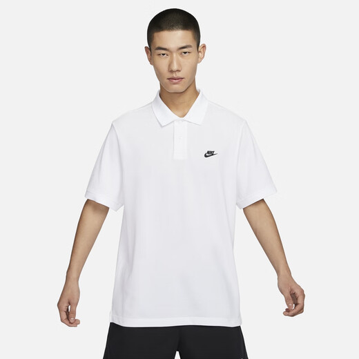 耐克（NIKE）官方男子POLOS短袖翻领T恤秋季纯棉休闲叠搭刺绣FN3895 063调色暗灰/白 2XL