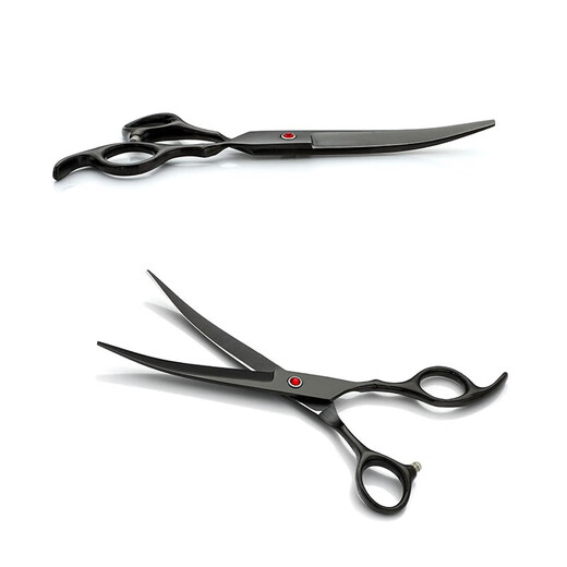 Beni pet pet scissors, grooming curved scissors, cat and dog pet shearing scissors, black and gray pet scissors set, 3 scissors + 1 comb