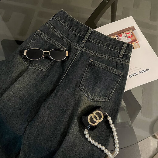 Schmale Version von Zementgrau-Jeans mit breitem Bein für Frauen im Frühjahr und Sommer-Design mit gebaspher herabfutigem Slimminghosen #9901 Zementgrau regulär 25 (Empfohlen 70-80 Jin [Jin entspricht 0,5 kg]))