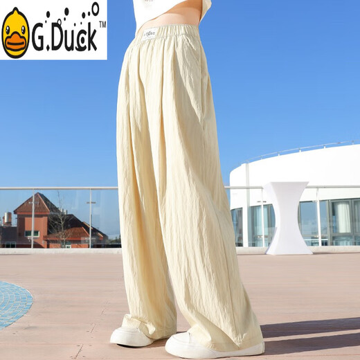 G.DUCKKIDS女童套装夏季儿童衣服2025新款洋气大童运动裤短袖阔腿裤女孩夏装 9889白色15029粉色 170 cm