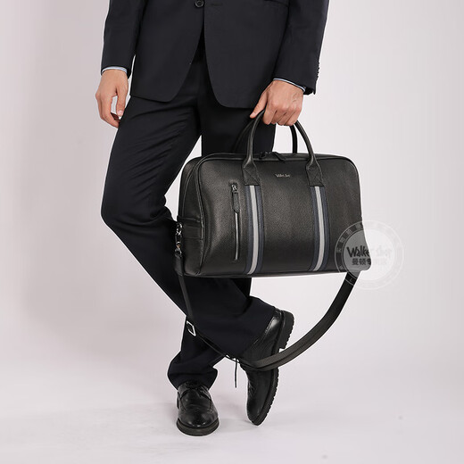 Sac de voyage masculin de Walker Shop [First-couche Cower Sac à grande capacité Bagure Business Travel Bagage One épaule Crossbodybag Black (hauteur 32 * 48 * 27cm d'épaisseur)