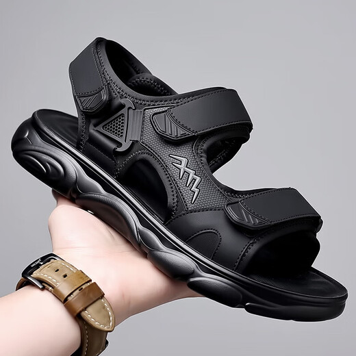 Platini brand thick-soled sandals for men 2025 summer new fashion sports and casual beach shoes for men, non-slip sandals HHS9230 green 38 standard leather shoes size
