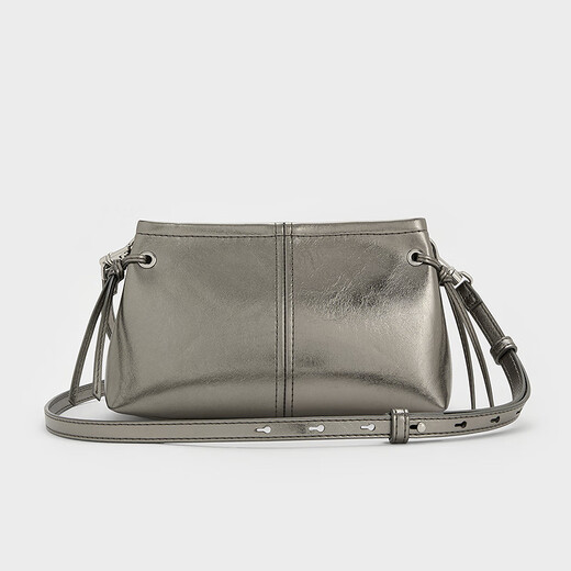 CHARLES/KEITH25 autumn new product retro simple handheld small square bag crossbody bag CK2-50671788 Pewter tin grey S