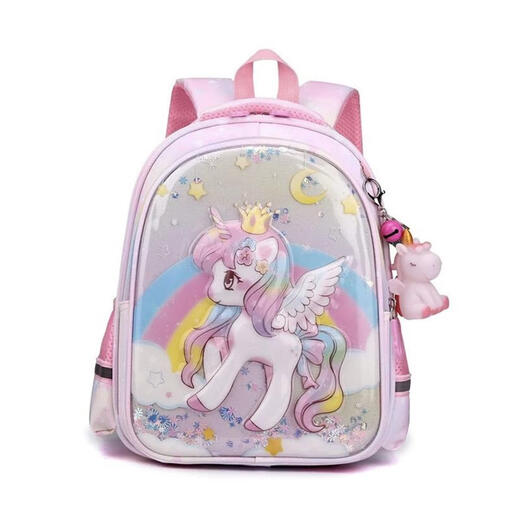 小马宝莉（MY LITTLE PONY）可爱幼儿园女童书包小马宝莉独角兽库洛米小中大班公主双肩背包轻 C16-小马紫色(带挂件)
