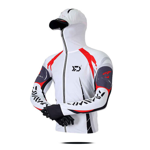 New ice silk fishing suit, breathable and cool fishing sun protection suit, anti-mosquito sea fishing men's fishing quick-drying underwear, white 102 white 2XL