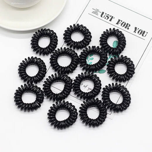 Jiaoxuefei telephone cord hair ties small size 20 black rubber bands for hair high elastic hair ties hair rope headband