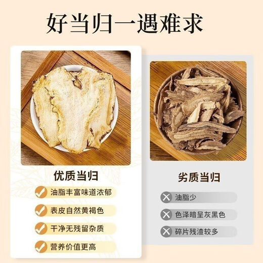 当归头片甘肃岷县非野生特级正品中药材官方旗舰店党参黄芪组合装 当归罐装100g