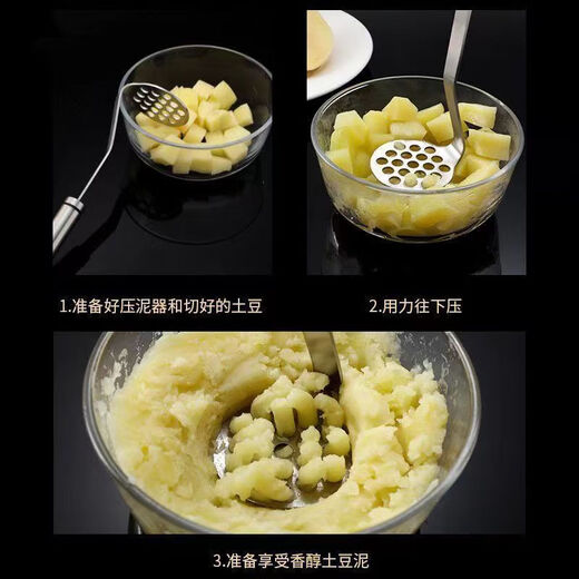 Ye Yu stainless steel potato masher kitchen gadgets food masher manual press kitchen gadgets new wave type #upgraded extra thick and more durable food grade #stainless steel material