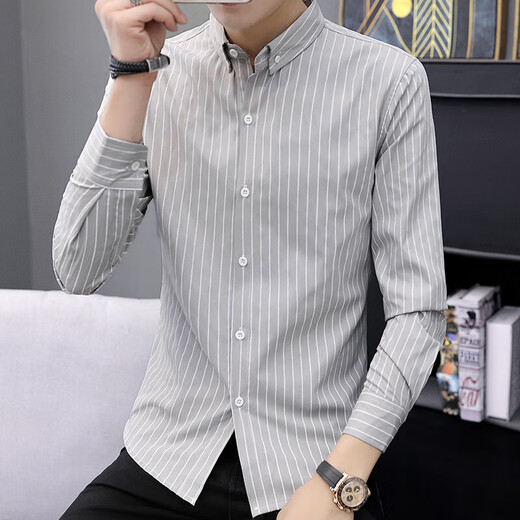 Spring Men's à manche à manches longues Corée à revers coréens Shirt Base Youth plus enleceau Casual Professional Shirt METERSBEWE 9901 WHITE PLUS FLEECE 3XL 150-165JIN [Jin est égal à 0,5 kg]