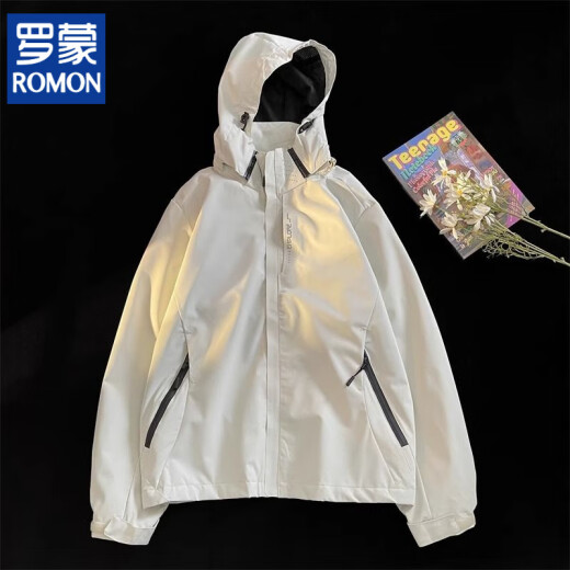 Romon Herren 2025 Neuer Sommer Dünne Outdoor-Drei-in-Eins-Jacke Soft Shell Mountain Climbing Anzug Frauen Windschutzbergsteiger 6628 Schwarz [Frauenstil] 4xl