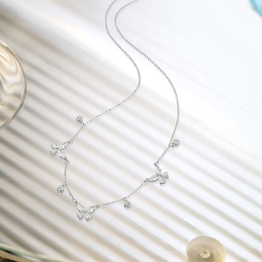 Saturday Blessing Necklace Women's Bow Pendant S925 Silver High-Quality Birthday Gift J0614989 40+5cm