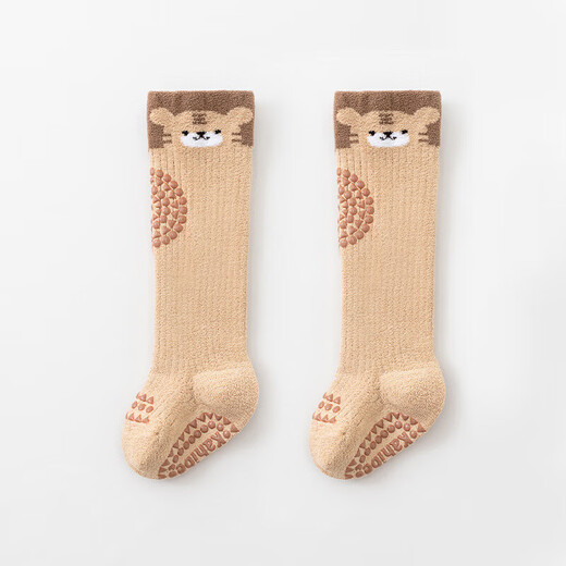 Autumn and winter thickened baby stockings, baby socks, children's over-the-knee socks, class A stockings, non-slip toddler floor socks, orange koala, 1-3 years old, M size, 1-3 years old