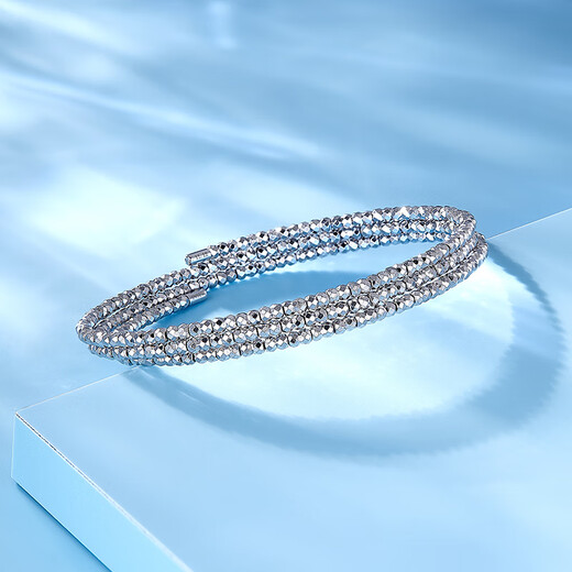 Luxury Beads PT950 Platinum Bracelet Jewelry Versatile Plain Circle Bracelet Bead Style Bungee Bracelet 54mm-11.12g