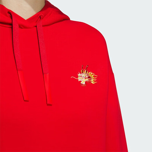 阿迪达斯 （adidas）女装运动套装春季新款休闲本命年红色卫衣套头衫收口长裤 两件套 JE6101+JJ3561 XS