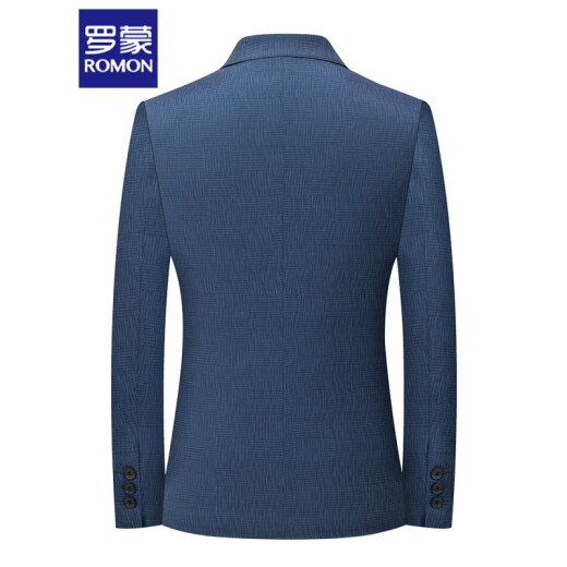 罗蒙（ROMON）休闲西服男外套春季新款韩版修身商务单件上衣小西装单西男装褂子 9928深蓝 编织纹 180/XL【建议140-155斤】