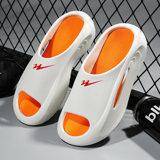 Doppelstar BA Special Wear Summer Pantoffers Herren-Outdoor-Kleidung 2024 Teenager im Freien dicker Sohle im Freien rutscht Unglück (LZ) WDSM-70483-2 Weiß Orange 42-43