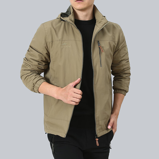 
VIIBEST9898 Cross-border casual jacket autumn and winter outdoor windproof charge plus velvet hooded casual jacket sports clip black M