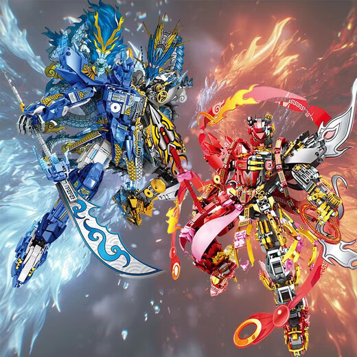 Lego High-Difficallyally Black Myth Sun Wukong Mecha Nezha Ao Bing Build Block Assembly 6-12 лет Детский игрушечный мальчик супер-большой полумеханический Ao Bing Mecha 1342 частицы 7-8-9-10-14-15-й день рождения.