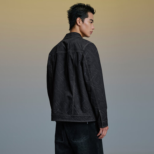 HLA Hailan House Jacket Men's Lapel Jacket Men's 25 Autumn Denim Blue Pattern 65 HWJAW3J041A L 175/92A Recommended 137~150Jin Jin equals 0.5 kg