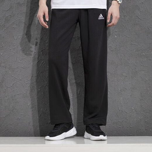 阿迪达斯（adidas）男裤 2025夏季运动裤跑步训练户外休闲宽松舒适透气针织直筒长裤 GK9273 XS
