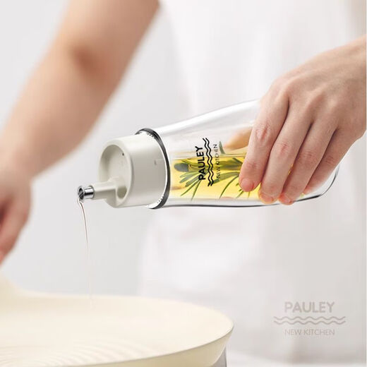 Baijie oil bottle glass oil pot small vinegar bottle household kitchen soy sauce bottle condiment bottle non-drip hanging anti-leakage sesame oil bottle small oil bottle seasoning oil and vinegar pot large 260ml + label sticker stainless steel oil nozzle / non-drip / non-leak / no odor