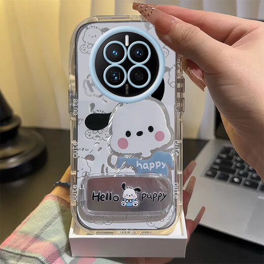 
Coolpi kt cat realme realme GT5Pro mobile phone case transparent RMX3888 full-pack anti-fall cute cover shell bracket feather puff shell [kit cat] + same style bracket + mobile phone film Apple 9promax