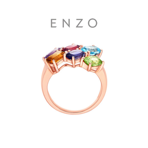 
Chow Tai Fook ENZO 18K Gold Colorful Gem Ring Women's Gift EZV3886 No. 10
