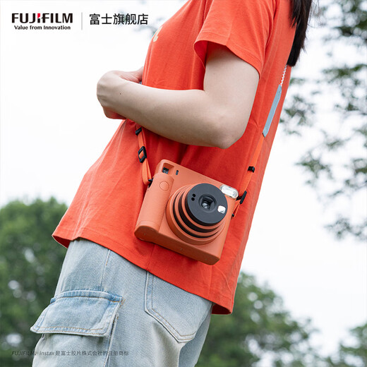 FUJIFILM Instax SQ1 Instant Imaging Camera Square Photo Paper Ocher Orange Package 1 Contains 40 sheets of white edge photo paper + peripheral accessories Official standard