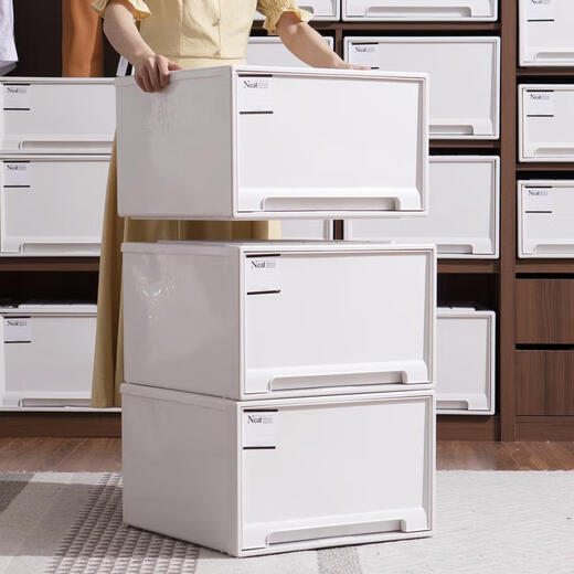 Sanqihu Aufbewahrungsschrank Schubladen Typ Kleiderschrank Aufbewahrungsbox Plastiklagerstaierschrank Haushaltsschubladenschrank Einfacher Speicherschrank 45-3523 Tiefe 45* Breite 35* Höhe 23 cm weißer einpack reine weiße Schublade dicker Exportmodell
