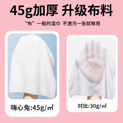 Hi Heart Rabbit EDI Pure Water Wet Wipes Large Pack Baby Vitamin E Skin Care Wet Wipes Hand and Mouth Baby Special Household Tissue Paper to Wipe Buttocks Vitamin E Skin Care Baby Special 80 Tissues*3 Pack