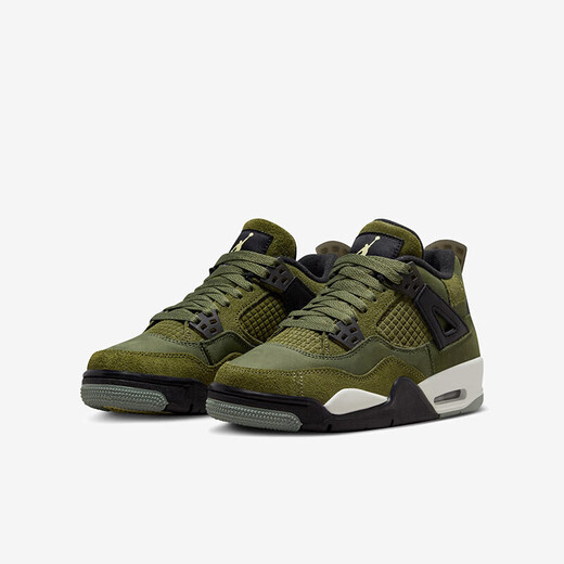 Nike Air Jordan 4 Retro GS AJ4 Olive Green Big Children/Женские ретро-баскетбольные туфли [Trend] FB9928-200 38,5