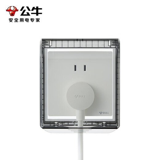 BULL punch-free socket waterproof box integrated household wall panel protective cover bathroom bathroom adhesive splash-proof box black pressure-resistant and flame-retardant ten-hole socket + adhesive waterproof box kitchen oil-proof balcony dust-proof special power box cover