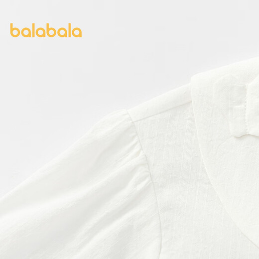 Balabala shopping mall same style baby long-sleeved shirt pure cotton white shirt girls autumn new top off-white 10302 90