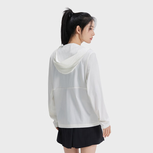 HOTSUIT后秀防晒衣女2025夏季新款轻薄冰丝透气短款防紫外线上衣连帽外套 白色 S