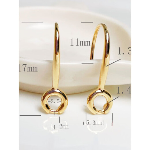 QUAMER universal buckle ear hook earrings plated 18K gold earrings diy accessories earrings niche design universal versatile pair of round earrings universal buckle - gold color (plated