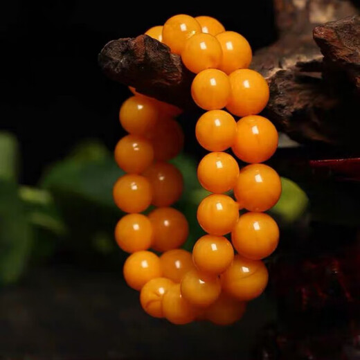 Chow Tai Fook quality natural beeswax bracelets with national inspection certificate Natural genuine old beeswax bracelets for men, old beeswax 12mm, elegant women's model, about 18 grams