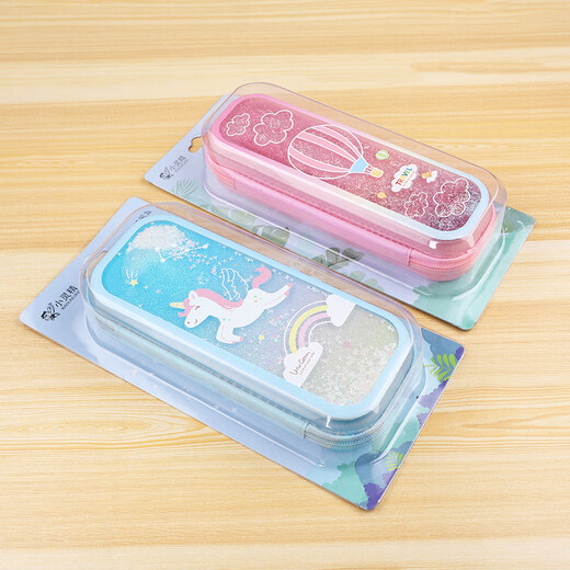 Little Pin Case mit Öl Quicksand Pen Cart Cartoon TPU Student Bleistift Gehäuse Kinderstifte Hülle One Stück 3899-3 Pink Space Rabbit