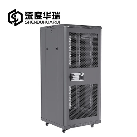 深度华瑞 密码锁机柜网络27u支持指纹密码双人开锁定制款网门 600X600X1400 WDH-6627L