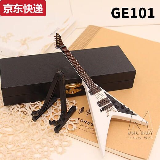 
Qilicai Zheng Ronghe mini electric guitar model ornament 6-point baby bjd doll small musical instrument electric guitar ornament electric bass GE13820CM with box bracket strap